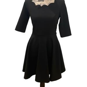 Lulu's Black Fit and Flare Dress Small S EUC
